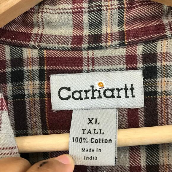 CARHARTT MEN'S XL PLAID SHIRT LONG SLEEVE RELAXED FIT - Picture 5 of 12